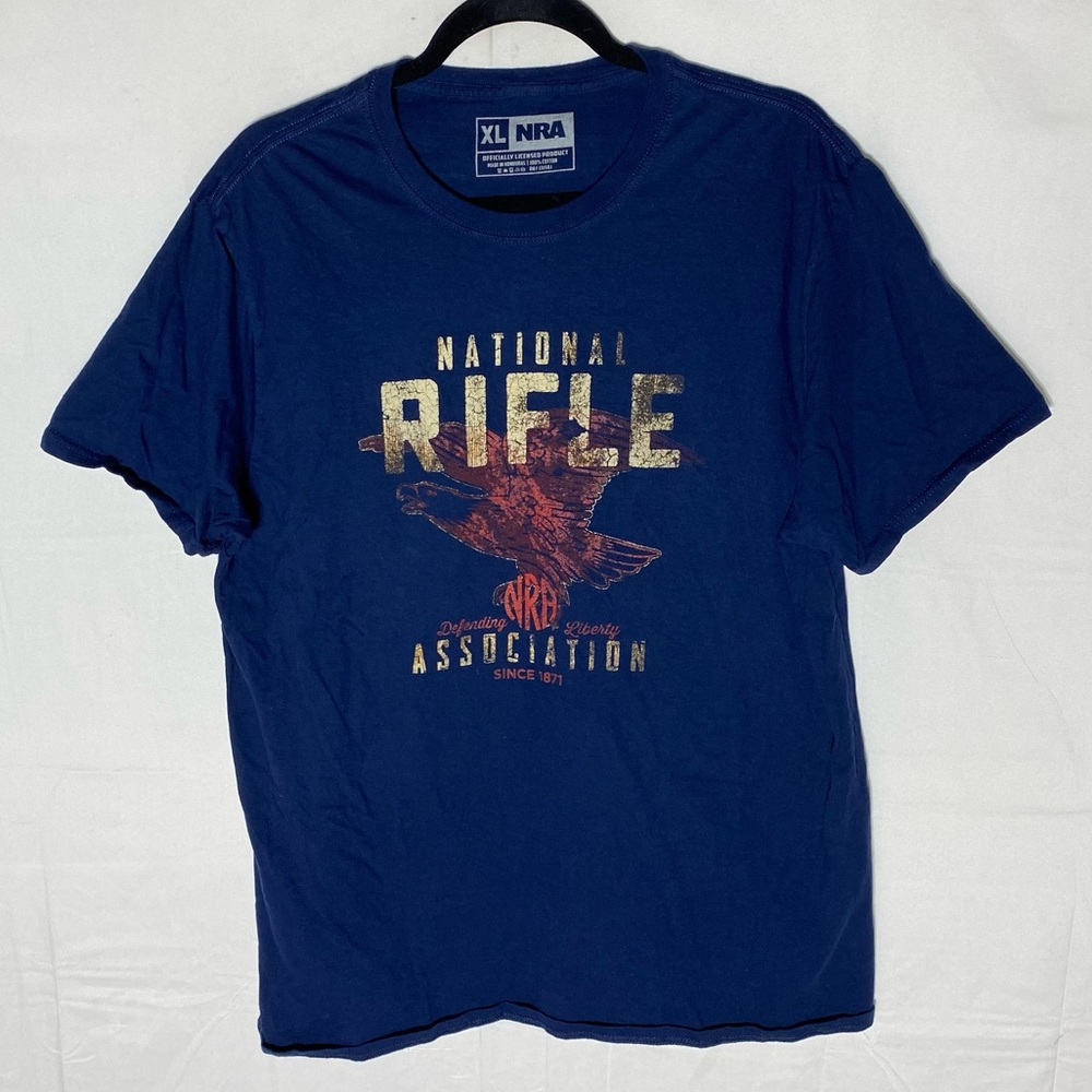 NRA National Rifle Association Blue Graphic Tee T shirt XL